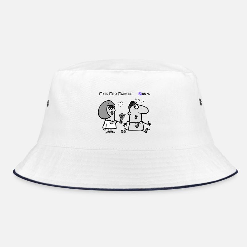 Liebe oder Flucht – Skurriles Humor-Design Bucket Hat