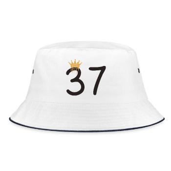 37 - Bucket Hat - white/navy - Front