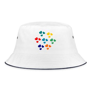 Abstract colorful hearts for clothing - Bucket Hat - white/navy - Front