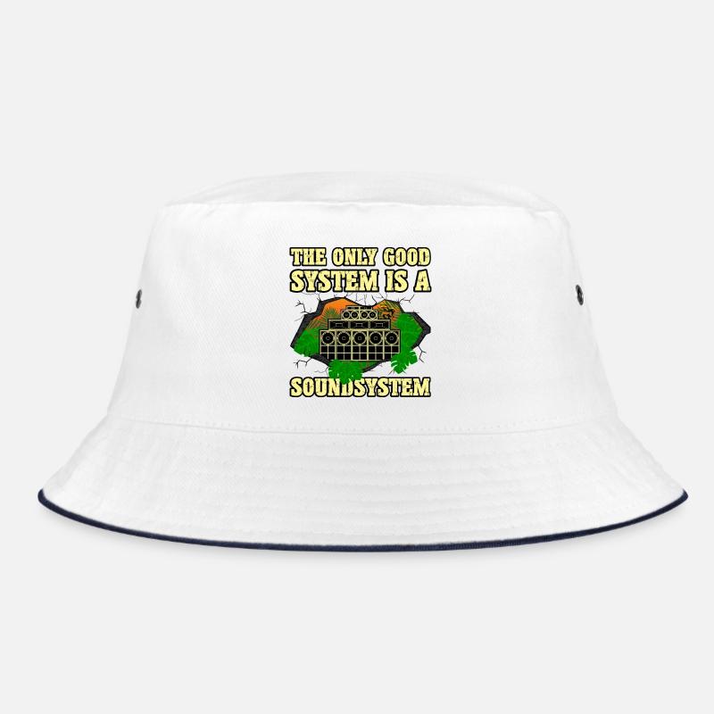 Dub Soundsystem - Bucket Hat - white/navy