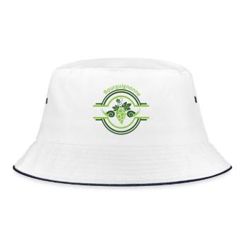 Logo vigne Bourguignonne avec des escargots  - Bob - blanc/marine - Devant