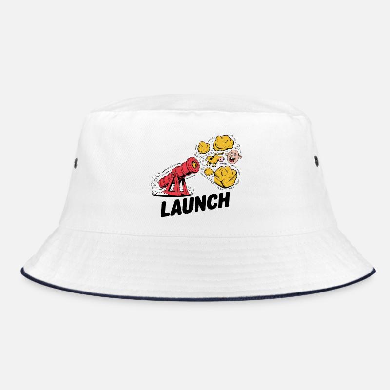 Comic Dinosaur Cannon Explosion Design Bucket Hat