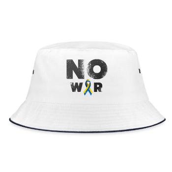 No War in Ukraine Design - Bucket Hat - Weiß/Navy - Vorne