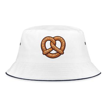 Pretzel Heart Illustration - Bucket Hat - white/navy - Front