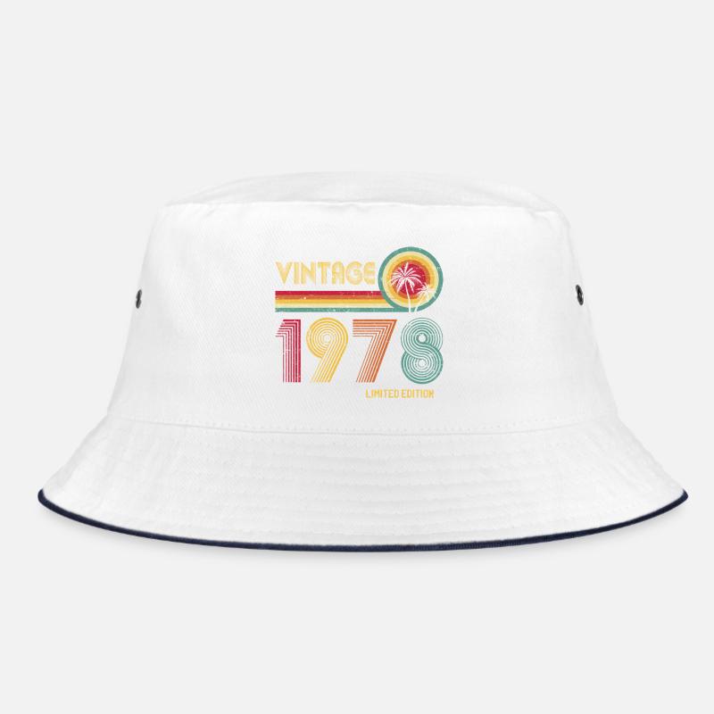 Vintages 1978 Retro-buntes Design Bucket Hat