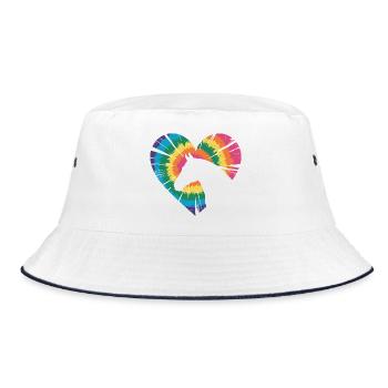 Tie Dye Horse - Bucket Hat - white/navy - Front