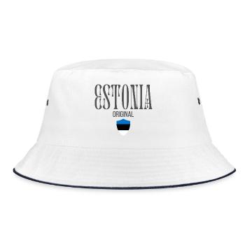 Estonian pride, minimalist sleek design - Bucket Hat - white/navy - Front