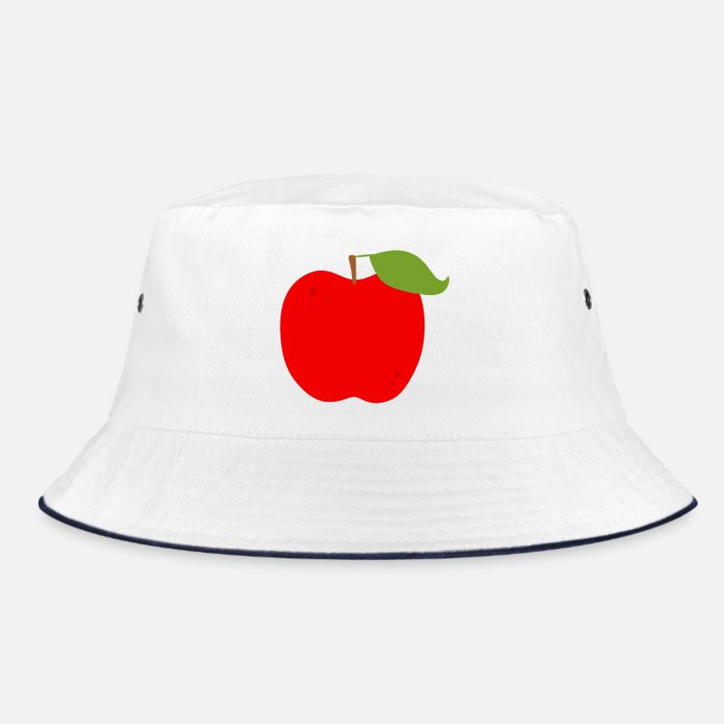 Vivid Red Apple Illustration Bucket Hat