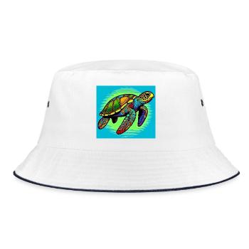 turtle - Bucket Hat - white/navy - Front