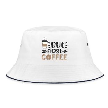 Citation sur le café et la vie - Bob - blanc/marine - Devant