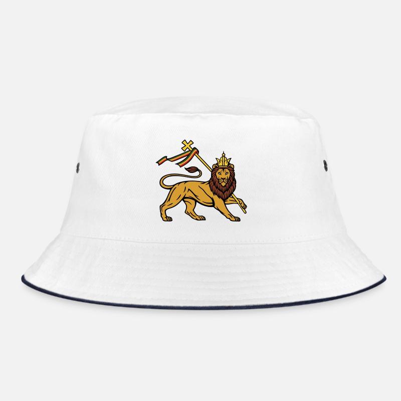 Löwe von Juda - Bucket Hat - Weiß/Navy