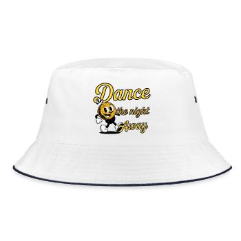 Tanznacht Disco Cartoon Design - Bucket Hat - Weiß/Navy - Vorne