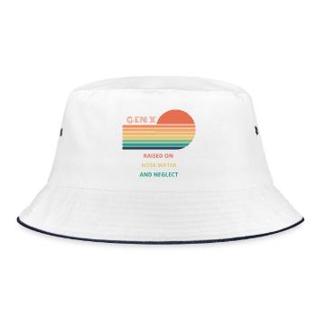 Gen X Raised On Hose Water And Neglect design. - Bucket Hat - white/navy - Front