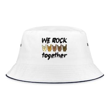 We Rock Together Diversity Inclusion Cohesion - Bucket Hat - white/navy - Front