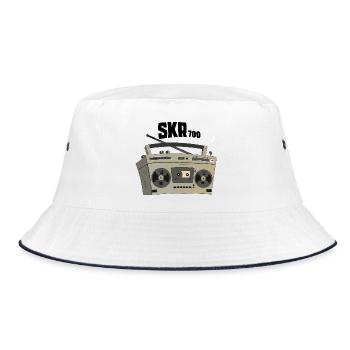 Vintage Boombox Cartoon SKR700 Cassette Recorder - Bucket Hat - white/navy - Front