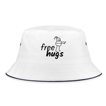 free hugs - Bucket Hat - white/navy - Front