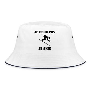 JE PEUX PAS. SKI. MONTAGNE. RAQUETTE. SNOW - Bob - blanc/marine - Devant