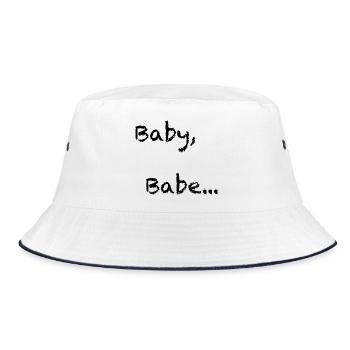 Babe, Baby… Flirt alert! - Bucket Hat - white/navy - Front