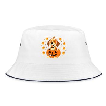 Chiot Halloween dans Citrouille Souriante - Bob - blanc/marine - Devant