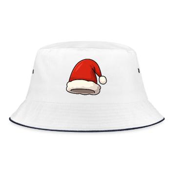 Illustration de chapeau de Père Noël - Bob - blanc/marine - Devant