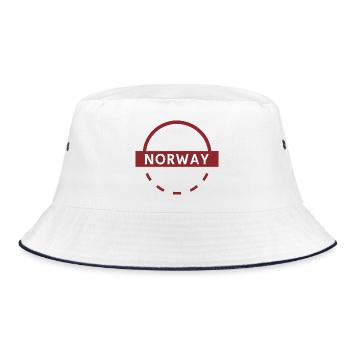 Emblème de la Norvège Bague Ronde - Bob - blanc/marine - Devant