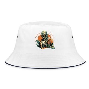 Zombie Retro SciFi Spieler - Bucket Hat - Weiß/Navy - Vorne