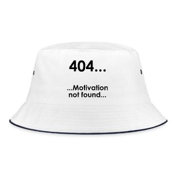 Unispruch "Error404" Student Geschenk, Studenten - Bucket Hat - Weiß/Navy - Vorne