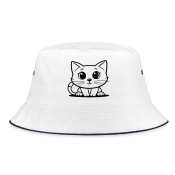 Midnight Emblem Silhouette - Bucket Hat - white/navy - Front