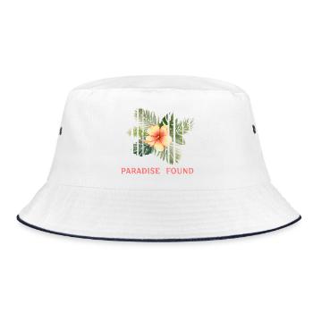 Paradis Tropical Hibiscus Fragmenté - Bob - blanc/marine - Devant