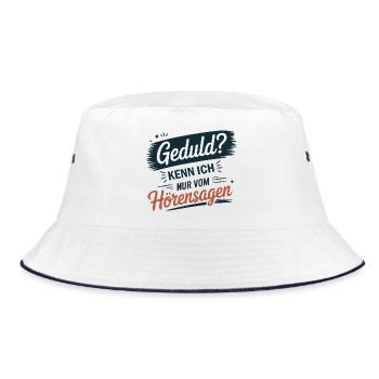 Patience? I only know it from hearsay – statement - Bucket Hat - white/navy - Front