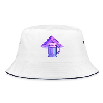 Neon Mountain Beer Mug - Bucket Hat - white/navy - Front