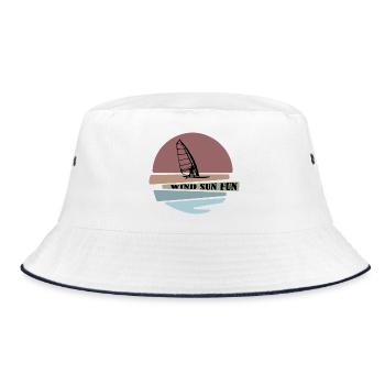 Windsurf Sunset Fun Design - Bucket Hat - white/navy - Front