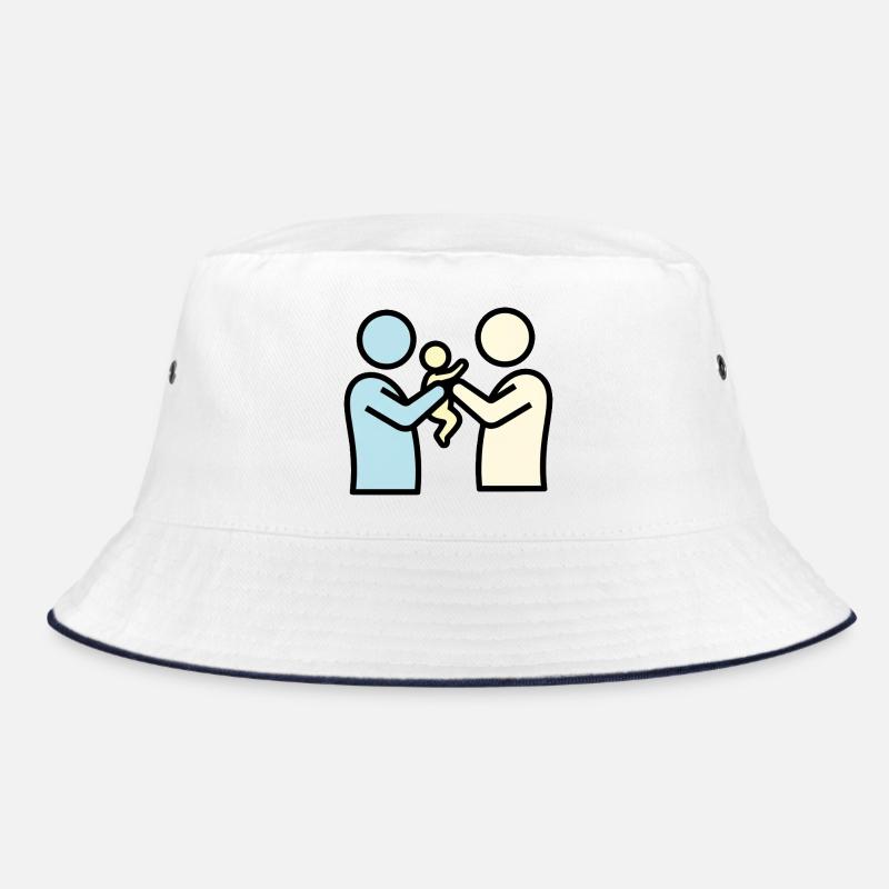 Stolze Eltern mit Baby | Modernes Piktogramm Bucket Hat