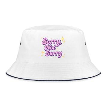sorry, not sorry / Y2K statement design - Bucket Hat - white/navy - Front