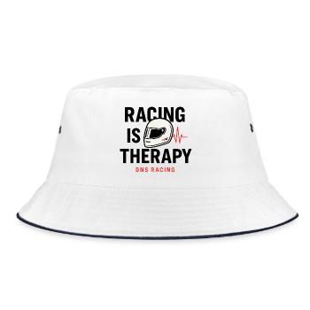 Racing Is Therapy Helmet Graphic - Bucket Hat - white/navy - Front