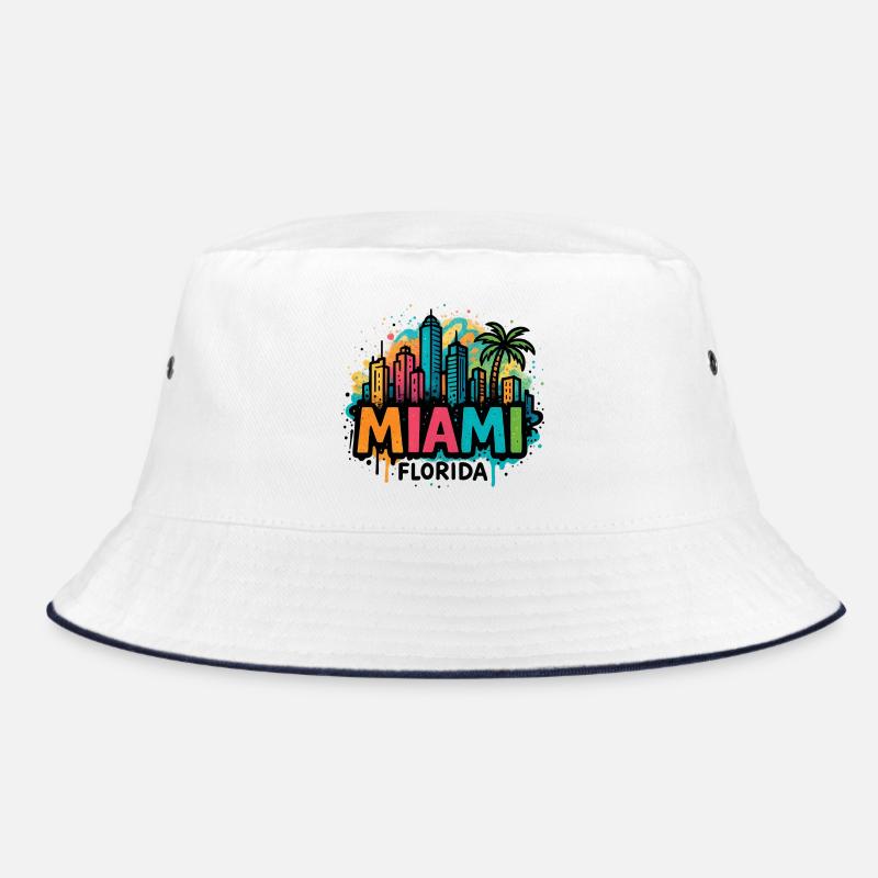 Miami Skyline Graffiti Bucket Hat