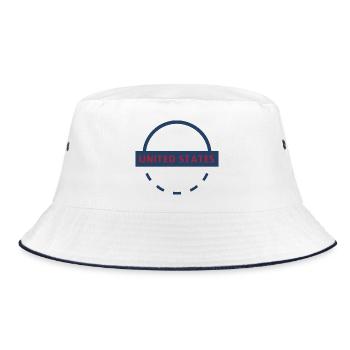 USA Emblem Round Banner - Bucket Hat - white/navy - Front