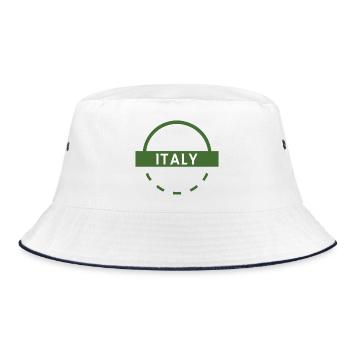 Green Italy Emblem Round Logo - Bucket Hat - white/navy - Front