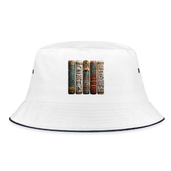 Reading hieroglyphic stelae is a science - Bucket Hat - white/navy - Front