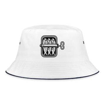 Sardines can - Bucket Hat - white/navy - Front