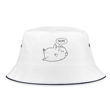 Nope Guinea Pig | Cute statement design - Bucket Hat - white/navy - Front