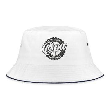 The best grandpa since 2021 - Bucket Hat - white/navy - Front