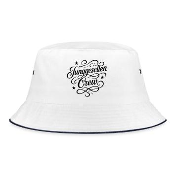 Junggesellen Crew - Bucket Hat - Weiß/Navy - Vorne