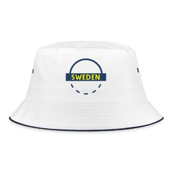 Sweden Banner Emblem Blue Yellow - Bucket Hat - white/navy - Front