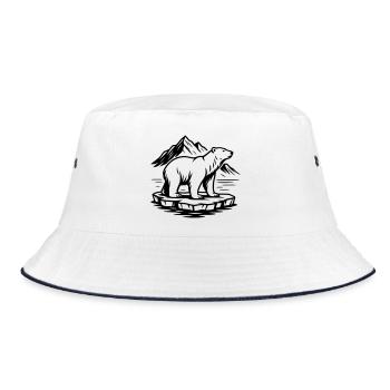 polar bear - Bucket Hat - white/navy - Front