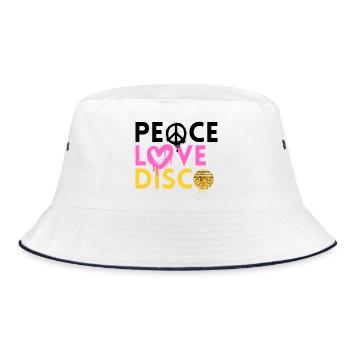Paix Amour Disco Néon Art Rétro - Bob - blanc/marine - Devant