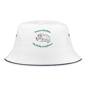 Powered by Caffeine - Fun Design - Bucket Hat - white/navy - Front