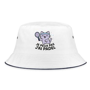 Chat Padel Rieur à Bandeau Bleu - Bob - blanc/marine - Devant