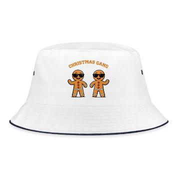 Gingerbread Duo Christmas Gang - Bucket Hat - white/navy - Front