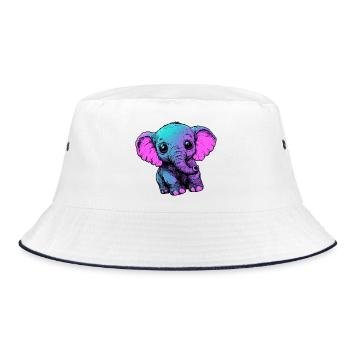 Néon éléphant Pop Art Couleurs - Bob - blanc/marine - Devant